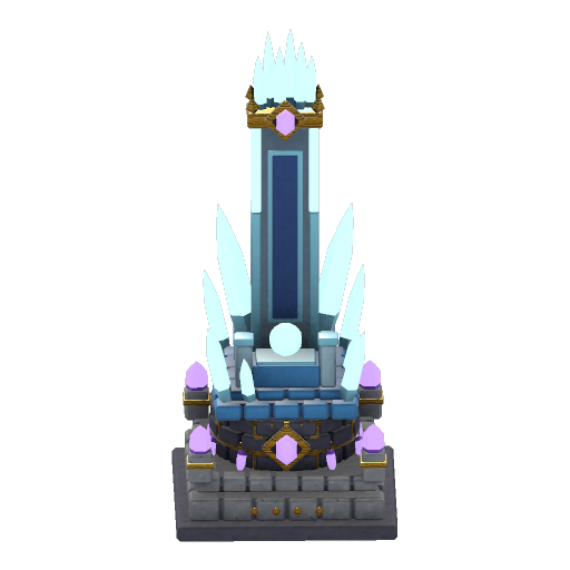 An icy Frost Throne tower from Gribble Wars